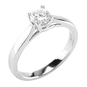 18ct White Gold 0.5ct Certified Diamond Solitaire Cross Over Ring