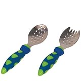 Sassy Less Mess Metal Fork and Spoon, Colors May Very