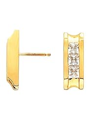 Pair of 18K Yellow Gold Diamond Earrings - 0.60 Ct. -- LIFETIME WARRANTY