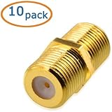 Cable Matters 10-Pack, Gold Plated F-Type Coaxial RG6 Coupler