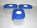 Tupperware FreezeSmart Set of Three Mini 2 Rectangular Freezer Storage Containers with Sapphire Blue Seal & Use By Date Dial
