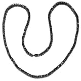 Black Plated One Row Crystal Mens Hip Hop 6 Mm Wide 30 Inch Long Black Chain Necklace Iced Out