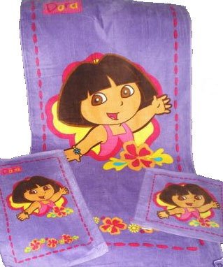 Official Dora the Explorer 3 Piece Towel Set (75 x 140 cm)