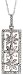 10k White Gold 18 Chain & 15/16 (24mm) tall Floral Bar Pendant, w/ 0.42 Carat Baguette & Brilliant Cut Diamonds