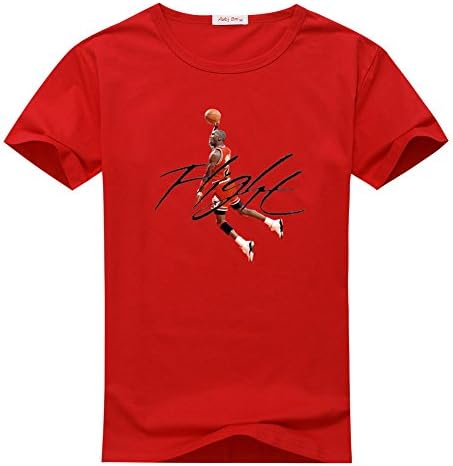 NeynStyle Mens Michael Jordan Logo Red T-shirts Size L