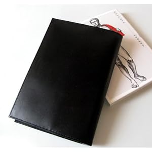 【クリックで詳細表示】国産かばん屋さんの手作りレザーブックカバー (B6/ブラック)