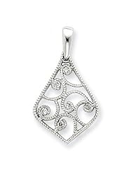 14k White Gold Vintage Diamond Pendant