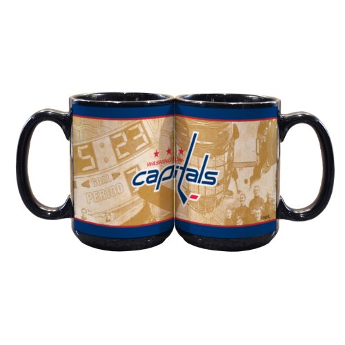 NHL Washington Capitals 15-Ounce Black Nostalgic Mug (2 Pack)