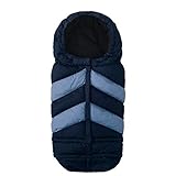 7 A.M. ENFANT Blanket 212 Chevron Extendable Baby Bunting Bag Adaptable for Strollers, Prussain/Stee