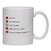 HUG MY GERMAN SHEPHERD DOG CHECKLIST Mug for Coffee / Hot Beverage (choice of sizes and colors)