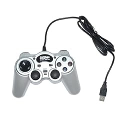Dual Shock Joypad / Gamepad Controller f�r PCs XP/Vista/Windows 7 - Dual Schock Funktion - USB - Grau