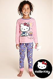 Younger Girls Pure Cotton Hello Kitty Owl Pyjamas with Toy