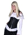 Black Leather Victorian Vintage Shaper Corset Boned Lace Up Waist Cincher Dresses LVG0894
