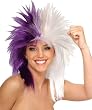 Purple and White Sports Wig - Adult Std.