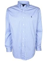 Ralph Lauren Mens Shirt Fine Striped Sky Blue/White
