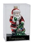 4 Shiny Glass with Glitter Santa Claus Christmas Ornament #822200