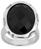 Sterling Silver Black Faceted Black Onyx Ring by David Sigal
