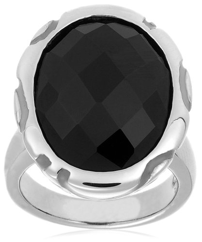 Sterling Silver Black Faceted Black Onyx Ring by David Sigal