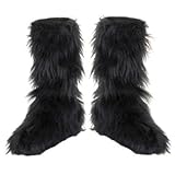Child Black Furry Boot Covers