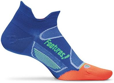 Feetures Elite Ultra No Show Tab Socks M Blue/Orange