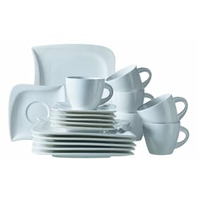 Verso La Musica New Bone 921172 Servizio da caffè 18 pezzi con 6 tazze, 6 piattini, 6 piatti da dessert