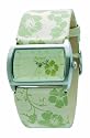 Kahuna - KLS-0015L - Analogique - Femme - Sangle Cuir Vert / Crème - Florale - Cadran Vert / Crème
