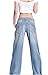 Easy New Retro Fashion womans Lady Casual Wide-leg Denim Jeans Blue Pants