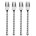 Gourmet Settings Silver Tear Stainless Steel Cocktail Forks set of 4.