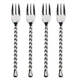Gourmet Settings Silver Tear Stainless Steel Cocktail Forks set of 4.