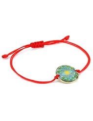 Mercedes Salazar "Multicharms" Eye Coin with Adjustable Red Cord Bracelet