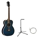 Oscar Schmidt by Washburn OF2 Full Size Acoustic Guitar Combo with AB Gig Bag, Stand, and Strings - Transparent Blue