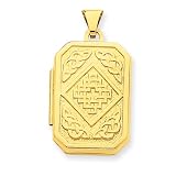 14k Gold Rectangle Locket with Celtic Design