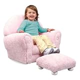 Product details for KidKraft Upholstered Rocker w/Ottoman - Pink Chenille