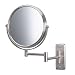 Jerdon First Class, 8" Wall Mount Mirror, 5X-1X Magnification, Nickel Finish