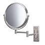 Jerdon First Class, 8" Wall Mount Mirror, 5X-1X Magnification, Nickel Finish