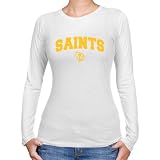 NCAA Siena Saints Ladies White Logo Arch Long Sleeve Slim Fit T-shirt-