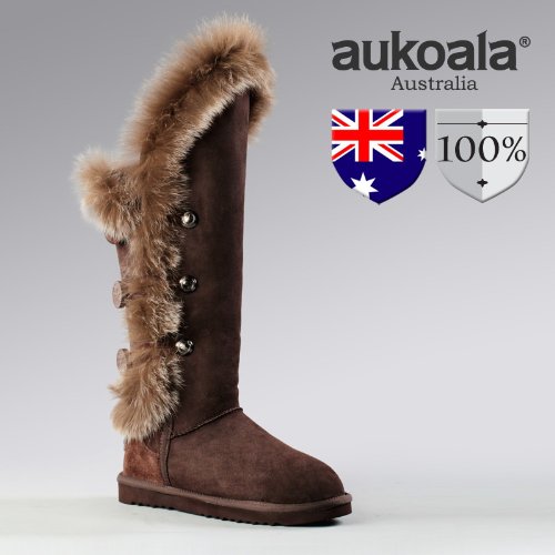 Aukoala Snow Boots Australia Sheepskin Warm Narnia For Womens_Chocolate_Us Size 5 On Sale