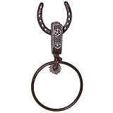 Western Spur Bathroom Towel Ring Rustic Cast Iron