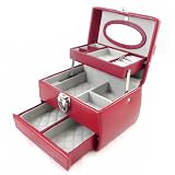 Coffret &agrave; Bijoux Cuir "Acapulco PM" Rouge