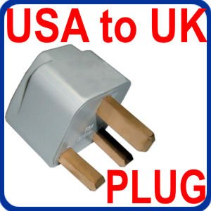 INTERNATIONAL USA TO UK BRITISH GROUNDED TRAVEL PLUG ADAPTER