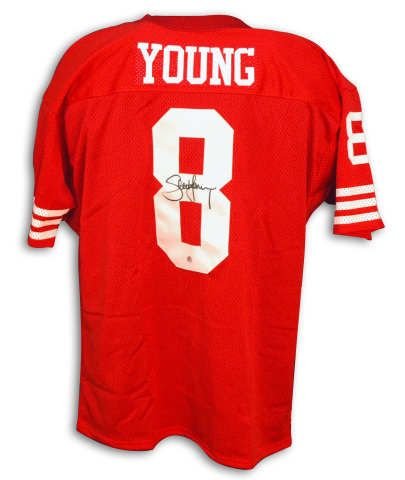 Autographed Steve Young San Francisco 49ers Throwback Red Jersey