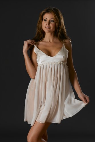 Janet Reger Silk Sweetheart Ivory Babydoll