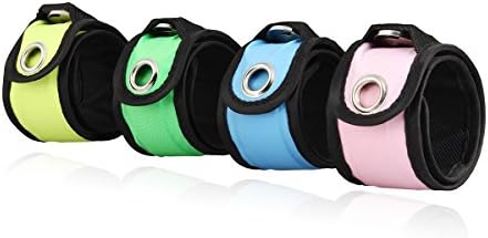 HOUZON® LED Light Up Snap Bracelet Slap Bracelets Night Safety Reflective Wrist Band for Cycling Jogging Dog Walking Running Concert Camping Outdoor Sports High Visibility Pink