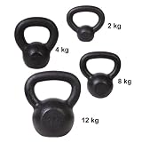 MAXSTRENGTH 2kg, 4kg, 6kg, 8kg, 10kg, 12kg Black Russian Cast Iron weight Kettlebell fitness