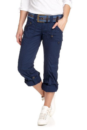 edc by ESPRIT Damen Hose Niedriger Bund, 022CC1B039, Gr. 32/32, Blau (new navy 469) Preisvergleich