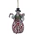 Department 56 Jim Shore Snowman Holding Red and Green Candy Cane Hanging Ornament