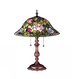 Meyda Tiffany 19769 Tiffany - Two Light Rosebush Table Lamp - Purple Blue Flag Jaag Finish