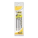 ~:~ BIC CORPORATION ~:~ Refill for 4-Color Retractable Ballpoint, Medium, BLK, BE, GN, Red Ink, 4/pk