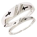 1/10 Carat T.W. Round Cut Diamond His And Hers Wedding Band Set 14K White Gold - Size 7