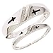 1/10 Carat T.W. Round Cut Diamond His And Hers Wedding Band Set 14K White Gold - Size 7